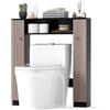 LIFEZEAL Armadietto WC con 2 ante e scomparti aperti, armadietto per WC da riporre sopra il WC, base per lavatrice a pavimento, 87,5 x 18 x 98 cm (grigio)