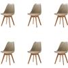 HJhomeheart Sedie Sala da Pranzo, Set di 6 Sedie, Gambe in legno massello, Design Nordico Ergonomico, Sedie Cucina, Sedie Moderne (Beige-6)