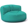 Lumaland - Pouf per esterni, pouf rotondo, con imbottitura da 320 l, 90 x 50 cm, turchese