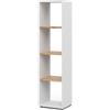 Vicco Scaffale Ludus, Rovere bianco/dorato, 36.8 x 144.9 cm, per la conservazione e la presentazione di libri e scatole