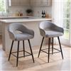 Ya-Home Set di 2 Sgabelli da Bar in Velluto Sgabelli Cucina Sgabelli Alti Moderni Sedia da Bar Girevoli con Braccioli Sedia Alta Sedie Imbottiti per Cucina Bancone, Grigio
