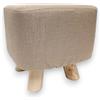 Generico Sgabello Poggiapiedi Quadrato in Tessuto,Struttura in Legno, 25x25x25 cm Disponibile in 2 colori Pouf Poggiapiedi Imbottito per Soggiorno, Camera da Letto, Ingresso (Beige)