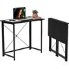 OXFENSEE Scrivania pieghevole, scrivania per computer, 80 x 45 x 74 cm, telaio in metallo, tavolo per interni, soggiorno, campeggio, lavoro, camera da letto