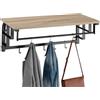 tectake® Armadio pensile 66x30x27cm, Appendiabiti da Parete, 5 Ganci Removibili, Utile Ripiano di Appoggio, Ideale Mobile Ingresso per Casa e Ufficio - Legno Industriale Chiaro