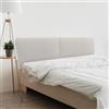 DHOME Testata Imbottita Liscia Arrotondata in Similpelle per Parete Acustica Testate Fonoassorbenti Testiera Letto Camera da Letto (Bianco Osso, 190cm Dual)