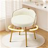 Hellove Sgabello Toeletta Trucco, Sgabello Girevole Da Pranzo Con Gambe In Metallo Dorato, Hocker Basso Stool Poggiapiedi, Makeup-Hocker, Sgabello In Pelle Per Camera Da Letto, Soggiorno, Beige