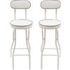 HeinaTond Set di 2 sgabelli da bar pieghevoli imbottiti con schienale, 65 cm, seggiolone per cucina, ufficio, sala da pranzo, soggiorno, bancone, campeggio (bianco)