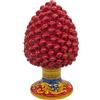 sicilia bedda - Pigna con Piede Decorato in Ceramica Siciliana di Santo Stefano di Camastra - Interamente Realizzate a Mano - Altezza 30 Cm (Circa) (Rosso)