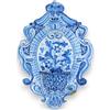 SICILIA BEDDA CAPACI Acquasantiera in Ceramica Siciliana - h 30 x L 20 cm ca. (1Unità) Decoro Barocco e Floreale su Fondo Bianco e Blu MD4