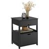 SoBuy Comodino Camera da Letto - Comodino con 2 Cassetti e 1 Ripiano, Tavolino Salotto - Moderna Cassettiera L45 x P38 x A55 cm Nero FRG258-SCH