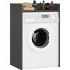 BDW Armadietto per lavatrice, 97,5 x 64 x 50 cm, per lavatrice e asciugatrice, mobile da bagno, mobile da bagno (Grafite)