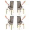 t m c s Tommychairs - Set 4 sedie imbottite con cuffia sfoderabile modello Jazz per cucina, struttura in faggio rovere, seduta e schienale imbottiti e rivestiti con cuffia in tessuto grigio cemento