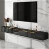 Ahtadums Legno massello Mobile TV Sospeso, Console TV Galleggiante Multimediale Moderno, Con cassetti e ante, Nessun assemblaggio richiesto Mobili Soggiorno (Nero A, 180cm)