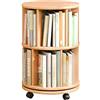YUIOPB Libreria con rotelle in legno di gomma Scaffale girevole a 360° con ruote con ruote Portaoggetti da pavimento Portaoggetti Porta libri per l'arredamento dell'ufficio domestico