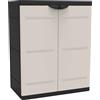PLASTIKEN TITANIUM PLASTIKEN Mobile basso 2 ante con ripiani l70 x P44 x H88 cm Beige e Nero Gamma TITANIUM per interni / esterni