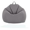 SEAHOME Fodera per pouf senza imbottitura, fodera per poltrona sacco per poltrona a sacco, copertura per interni ed esterni, in lino, per adulti, 100 x 120 cm, grigio scuro