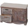 Mendler Panca cassettiera Shabby Vintage HWC-J22 49x71x32cm Legno di paulonia - Marrone