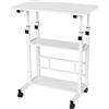 HUOLE Tavolo per computer ergonomico, scrivania regolabile in altezza, tavolo da seduto in piedi, fondo per telelavoro o lettura, 60 x 40 x 90 cm, bianco