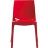 GBSHOP Sedia interni/esterni lucida moderna cucina bar ristorante soggiorno Rossa