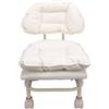 Gucagle Sgabello basso con rotelle con schienale in PU resistente all'acqua, girevole a 360 gradi, con morbida imbottitura, sedia sgabello corto con rotelle, bianco