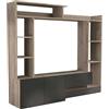 milani home - parete attrezzata porta tv soggiorno moderna di design 180x28/40x165 h