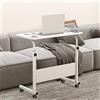 AuraCraft Tavolo per computer portatile con ruote, altezza regolabile 71 - 90 cm, scrivania piccola, scrivania per computer, supporto per computer portatile, tavolo per la pulizia, per letto e divano
