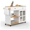 IDMarket - Credenza da cucina ACHILLE XXL con ripiano e armadio in legno e smalto bianco L.100 CM