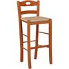 LIBEROSHOPPING.eu - LA TUA CASA IN UN CL Sgabello Snack in Legno Massello con Seduta in Paglia Ciliegio h67 cm