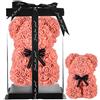 Rose Teddy Bear Rose, orso rosa, orsacchiotto Rosa, orsacchiotto, rosa, idea regalo per mamma, donna, adolescente, regalo fatto a mano, orsacchiotto, rosa, orsacchiotto rosa, orsacchiotto, orsetto con scatola (pesca)