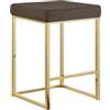 IlGruppone Sgabello Moderno In Velluto Sedile imbottito Gambe In Acciaio Dorato Senza Schienale Casa Sedia Cucina Bar Pub Seduta Rialzata Di Design - Testa di Moro
