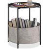 tectake® Tavolino da salotto 45,5 x 45,5 x 53 cm, Tavolino salotto, soggiorno e divano, Mobile ingresso con cesto spazioso, Superficie removibile, Facile da pulire, Arredamento casa - Nero