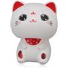 Dpofirs Statuetta a forma di gatto fortunato che annuisce con la luce, decorazione cinese a forma di gatto fortunato, gatto fortunato giapponese, decorazione da scrivania per auto (con occhi grandi)