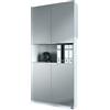 Vladon Logan V2, mobile per ufficio, schedario con 5 scomparti e 4 ante, bianco opaco/grigio chiaro semilucido (82 x 184 x 37 cm)