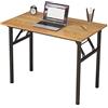 SDHYL Scrivania Pieghevole per Computer 100 x 60 cm Tavolo da Lavoro Pieghevole per Computer Tavolo da Conferenza per l'ufficio Domestico Teak Nero