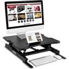 Duronic DM05D18 BK Postazione da lavoro per computer con ampia piattaforma 55 cm scrivania ufficio per pc monitor tastiera - altezza regolabile da 15 a 42 cm