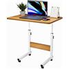 Rcynview Scrivania Regolabile in Altezza Professionali, Tavolino da Letto per PC con Ruote, 60x40cm Tavolo da Lavoro Mobile, Standing Desk per Ufficio, Camera da Letto, Soggiorno, Divano, Cameretta, Beige