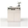 WHOUS Credenza e Buffet POTENZA per Soggiorno con 2 Ante 1 Cassetto, Madia per Salotto, Cucina e Sala da Pranzo in Legno, 100x40x121,5 cm, Bianco Laccato Lucido