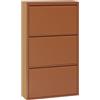 Brigros - Scarpiera Salvaspazio Slim In Metallo Con Ante A Ribalta Modello Emy, Scarpiera 15 Cm Profondità Disponibile In Vari Colori E Dimensioni Per Arredo Casa (Mattone, 3 Ante)