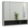 Vicco Specchio contenitore bagno Beatrice, Grigio/antracite, 80 x 72 cm, per montaggio a parete con ripiani aperti