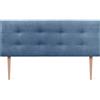 DHOME Testiera letto Capitoné. Testiera imbottita ACUALINE Tessuto e similpelle. Testate per letti matrimoniali e singoli (tessuto blu, 160x115cm con gambe (letti 150/160))