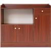 Shalmidor Cabinetto da cucina con piano di lavoro, credenza da cucina con ripiano per microonde, cassettiera da cucina con 1 cassetto, 3 ante, credenza, buffet per cucina, sala da pranzo, soggiorno 90x30x80 cm