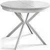 AlpiMeble Tavolo da Pranzo Allungabile Berg, Bianco, At, 90-170 cm
