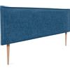 DHOME Testiera in lino naturale con bordo della testiera imbottito Letto moderno TOP TRENDING (Blu Navy, 160x105cm con Gambe (Letto 150/160))