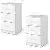 KOMFOTTEU - Cassettiera per ufficio con 3 cassetti, piccola commode multifunzionale con tappetino protettivo, classificatore con dispositivo anti-ribaltamento, 37 x 34 x 66,5 cm (Confezione da 2