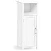 COSTWAY Mobile Bagno 30 x 30 x 80cm, Armadietto Salvaspazio in Legno con Ante e Ripiani Regolabili per Cucina, Soggiorno e Corridoio, Mobiletto Spazioso (Bianco)