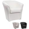 PALUPLUS Poltrona Pozzetto Imbottita Artigianale, Misura 70x67x76 cm, Poltrona con Tessuto Ecopelle, Piedini in Plastica, Struttura Robusta e Design Elegante, Casa e Ufficio, Made in Italy (Bianco)