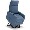 REDÒKASA Poltrona relax elettrica Seattle Plus per anziani, 1 o 2 motori, 2 ruote, Kit Optional Batteria, dimensioni contenute, tessuto antimacchia idrorepellente (1 Motore, Carta da Zucchero)