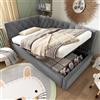 IHO SOFA Letto singolo per bambini, letto imbottito 90x190 cm con spazio di archiviazione idraulico e rete a doghe in legno | Letto con cassetto, letto per ragazzi, in velluto effetto velluto, design