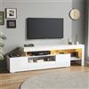 Easexcy Mobile per TV con 3 armadi, supporto per TV e TV, lucido, adatto per TV da 85 pollici, bianco (192 x 37 x 53 cm)