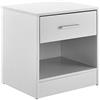 [en.casa] Comodino con Cassetto e Scomparto Aperto per Camera da Letto Mobiletto Notturno Tavolino Laterale per Soggiorno Ufficio 36,5 x 29,5 x 38 cm - Bianco